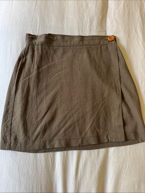 Women’s Linen Wrap Mini Skirt